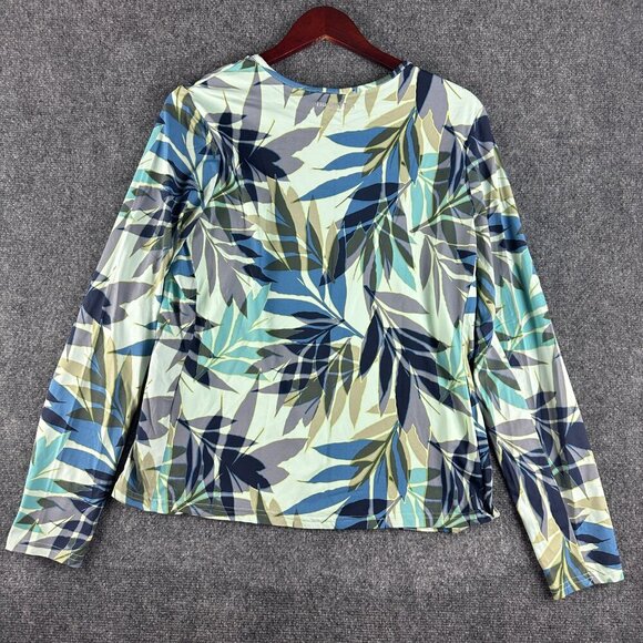 Hang Ten Top Womens XL Stretch Knit Pullover Long Sleeve UV Protection Surf Swim - Picture 5 of 6